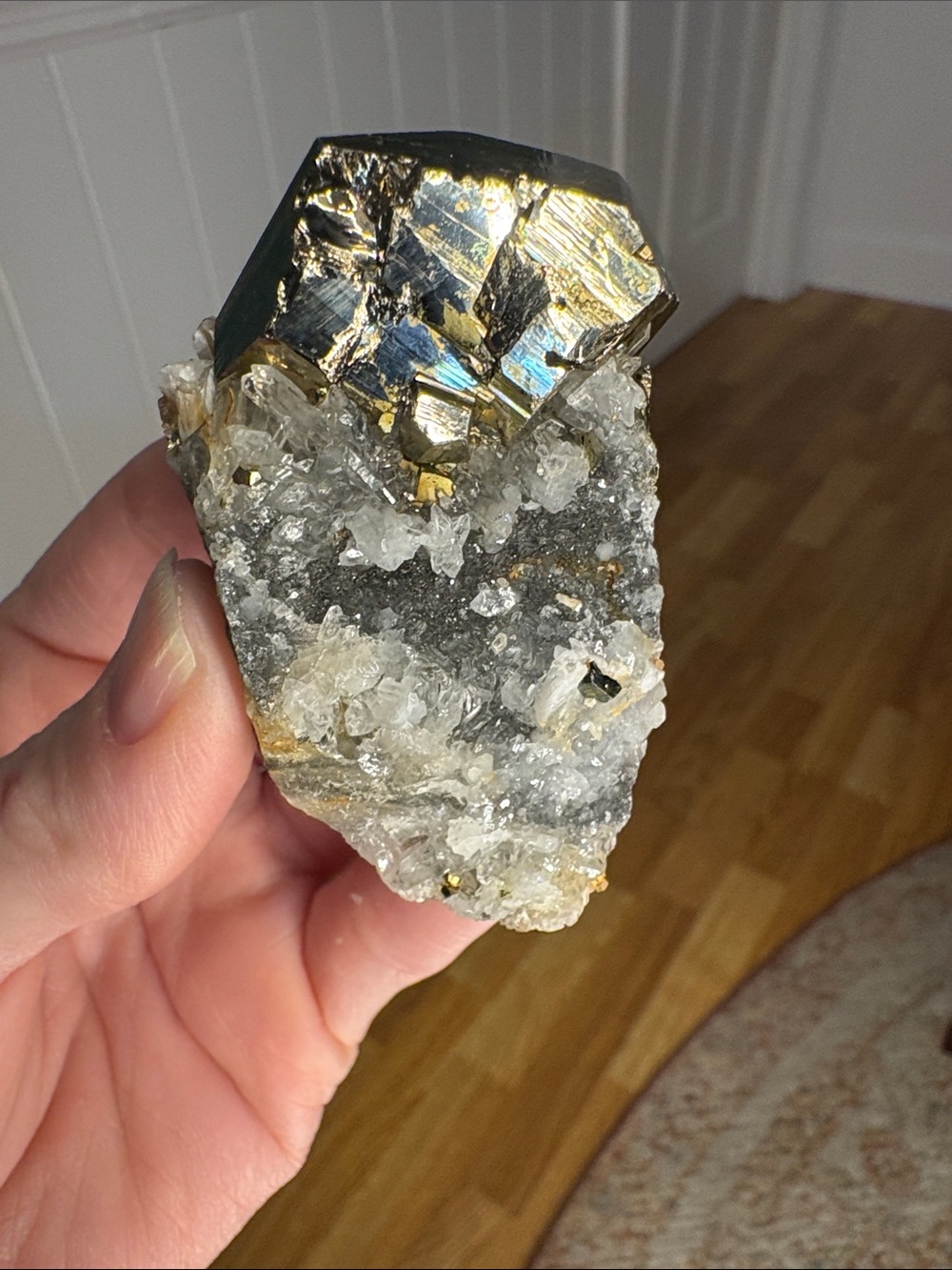 Pyrite with Sparkling Quartz